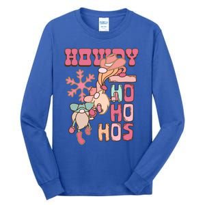 Western Christmas Santa Pink Christmas Howdy Ho Ho Hos Gift Tall Long Sleeve T-Shirt