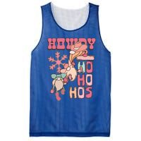 Western Christmas Santa Pink Christmas Howdy Ho Ho Hos Gift Mesh Reversible Basketball Jersey Tank