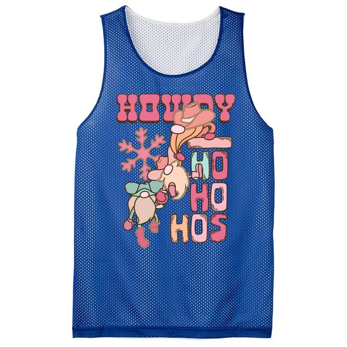 Western Christmas Santa Pink Christmas Howdy Ho Ho Hos Gift Mesh Reversible Basketball Jersey Tank