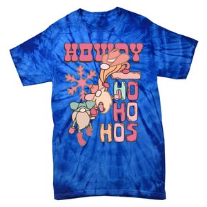 Western Christmas Santa Pink Christmas Howdy Ho Ho Hos Gift Tie-Dye T-Shirt