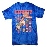 Western Christmas Santa Pink Christmas Howdy Ho Ho Hos Gift Tie-Dye T-Shirt