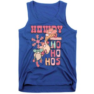 Western Christmas Santa Pink Christmas Howdy Ho Ho Hos Gift Tank Top