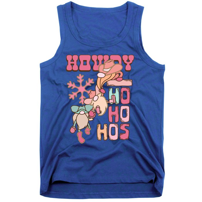 Western Christmas Santa Pink Christmas Howdy Ho Ho Hos Gift Tank Top