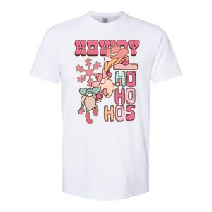 Western Christmas Santa Pink Christmas Howdy Ho Ho Hos Gift Softstyle CVC T-Shirt