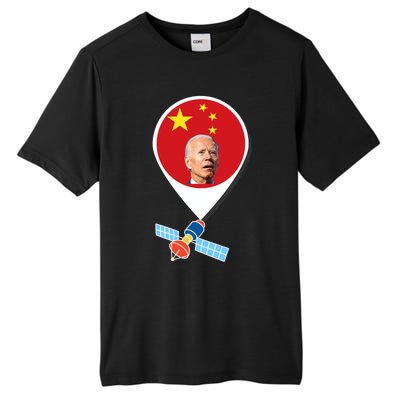 Wo Chinese Spy Balloon Funny Surveillance Joe Biden China Flag V-Neck Tall Fusion ChromaSoft Performance T-Shirt