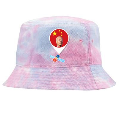 Wo Chinese Spy Balloon Funny Surveillance Joe Biden China Flag V-Neck Tie-Dyed Bucket Hat