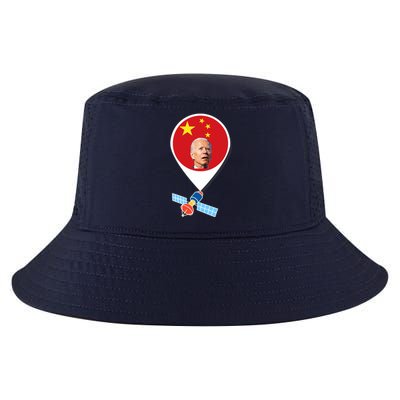 Wo Chinese Spy Balloon Funny Surveillance Joe Biden China Flag V-Neck Cool Comfort Performance Bucket Hat