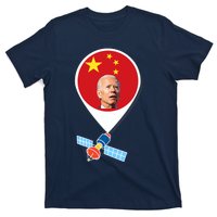 Wo Chinese Spy Balloon Funny Surveillance Joe Biden China Flag V-Neck T-Shirt