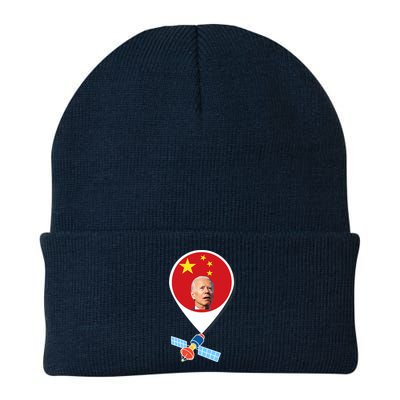 Wo Chinese Spy Balloon Funny Surveillance Joe Biden China Flag V-Neck Knit Cap Winter Beanie