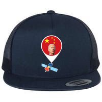 Wo Chinese Spy Balloon Funny Surveillance Joe Biden China Flag V-Neck Flat Bill Trucker Hat