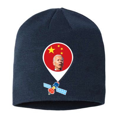 Wo Chinese Spy Balloon Funny Surveillance Joe Biden China Flag V-Neck Sustainable Beanie