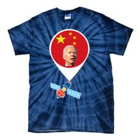 Wo Chinese Spy Balloon Funny Surveillance Joe Biden China Flag V-Neck Tie-Dye T-Shirt