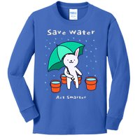 Water Conservation: Save Water Act Smarter Ecogiftconscious Gift Kids Long Sleeve Shirt