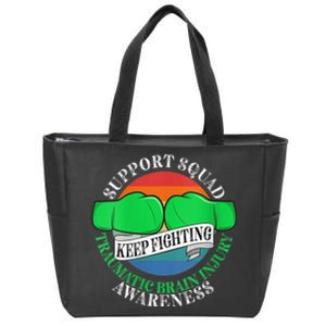 Wo Cancer Support Awareness Squad I TBI Traumatic Brain Injury Zip Tote Bag