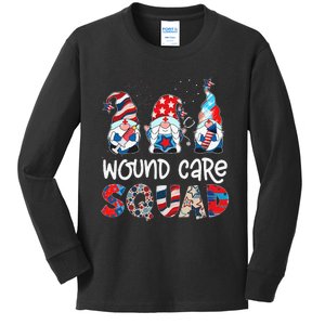 Wound Care Squad Gnomes 4th Of July Pride Nurse Stethoscope Kids Long Sleeve Shirt