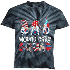 Wound Care Squad Gnomes 4th Of July Pride Nurse Stethoscope Kids Tie-Dye T-Shirt