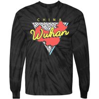 Wuhan China Souvenirs Vintage Retro Triangle Tie-Dye Long Sleeve Shirt