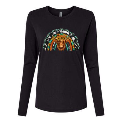 Western Cowhide Serape Turquoise Sunflowers Womens Cotton Relaxed Long Sleeve T-Shirt