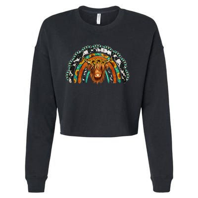 Western Cowhide Serape Turquoise Sunflowers Cropped Pullover Crew