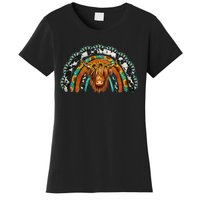 Western Cowhide Serape Turquoise Sunflowers Women's T-Shirt