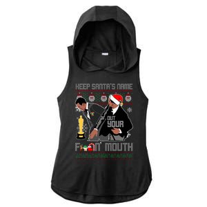 Will Chris Slap Award Show Keep Santa's Name Out Your Mouth Ugly Christmas Ladies PosiCharge Tri-Blend Wicking Draft Hoodie Tank