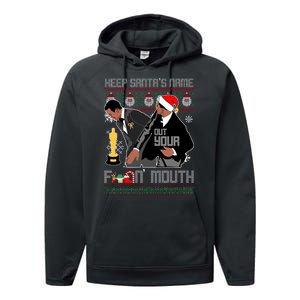 Will Chris Slap Award Show Keep Santa's Name Out Your Mouth Ugly Christmas Performance Fleece Hoodie