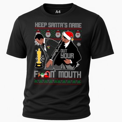 Will Chris Slap Award Show Keep Santa's Name Out Your Mouth Ugly Christmas Performance Shirt