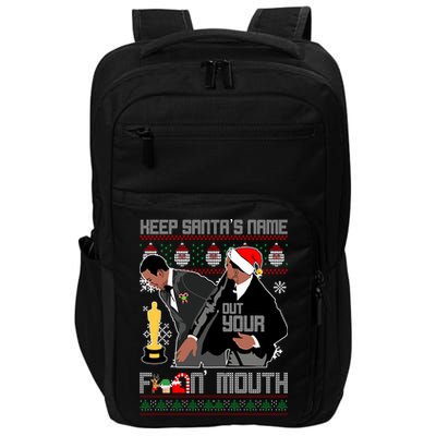 Will Chris Slap Award Show Keep Santa's Name Out Your Mouth Ugly Christmas Impact Tech Backpack