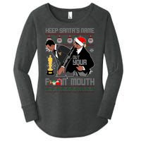 Will Chris Slap Award Show Keep Santa's Name Out Your Mouth Ugly Christmas Women's Perfect Tri Tunic Long Sleeve Shirt