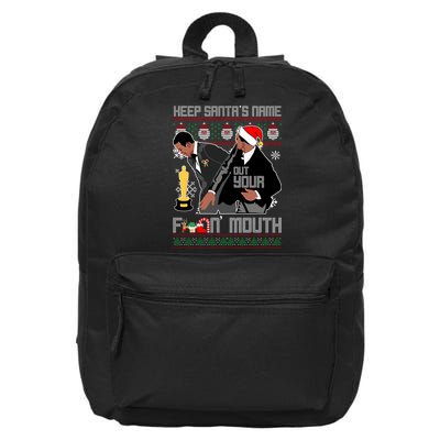 Will Chris Slap Award Show Keep Santa's Name Out Your Mouth Ugly Christmas 16 in Basic Backpack