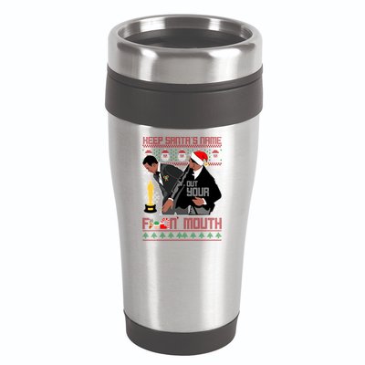 Will Chris Slap Award Show Keep Santa's Name Out Your Mouth Ugly Christmas 16oz Travel Tumbler