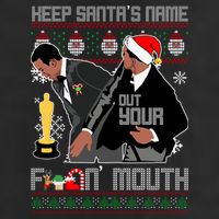 Will Chris Slap Award Show Keep Santa's Name Out Your Mouth Ugly Christmas Large Microfiber Waffle Golf Towel