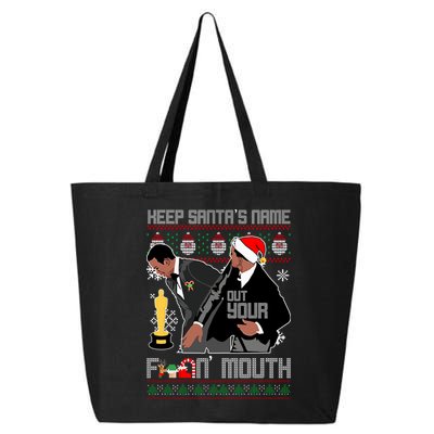Will Chris Slap Award Show Keep Santa's Name Out Your Mouth Ugly Christmas 25L Jumbo Tote