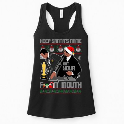 Will Chris Slap Award Show Keep Santa's Name Out Your Mouth Ugly Christmas Womens Tank Top