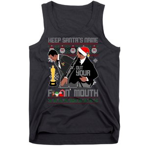 Will Chris Slap Award Show Keep Santa's Name Out Your Mouth Ugly Christmas Tank Top