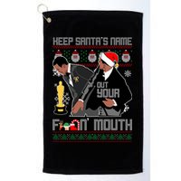 Will Chris Slap Award Show Keep Santa's Name Out Your Mouth Ugly Christmas Golf Towel