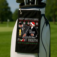 Will Chris Slap Award Show Keep Santa's Name Out Your Mouth Ugly Christmas Golf Towel