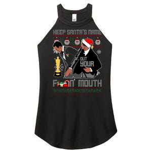 Will Chris Slap Award Show Keep Santa's Name Out Your Mouth Ugly Christmas Women's Perfect Tri Rocker Tank