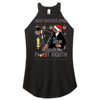 Will Chris Slap Award Show Keep Santa's Name Out Your Mouth Ugly Christmas Women's Perfect Tri Rocker Tank