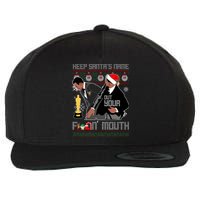 Will Chris Slap Award Show Keep Santa's Name Out Your Mouth Ugly Christmas Wool Snapback Cap