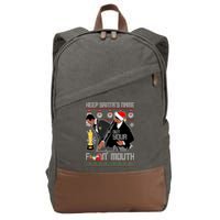 Will Chris Slap Award Show Keep Santa's Name Out Your Mouth Ugly Christmas Cotton Canvas Backpack