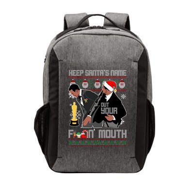 Will Chris Slap Award Show Keep Santa's Name Out Your Mouth Ugly Christmas Vector Backpack