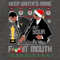 Will Chris Slap Award Show Keep Santa's Name Out Your Mouth Ugly Christmas Vector Backpack