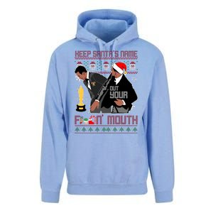 Will Chris Slap Award Show Keep Santa's Name Out Your Mouth Ugly Christmas Unisex Surf Hoodie