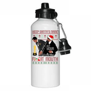 Will Chris Slap Award Show Keep Santa's Name Out Your Mouth Ugly Christmas Aluminum Water Bottle