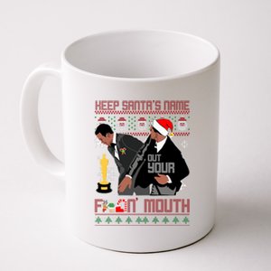 Will Chris Slap Award Show Keep Santa's Name Out Your Mouth Ugly Christmas Coffee Mug