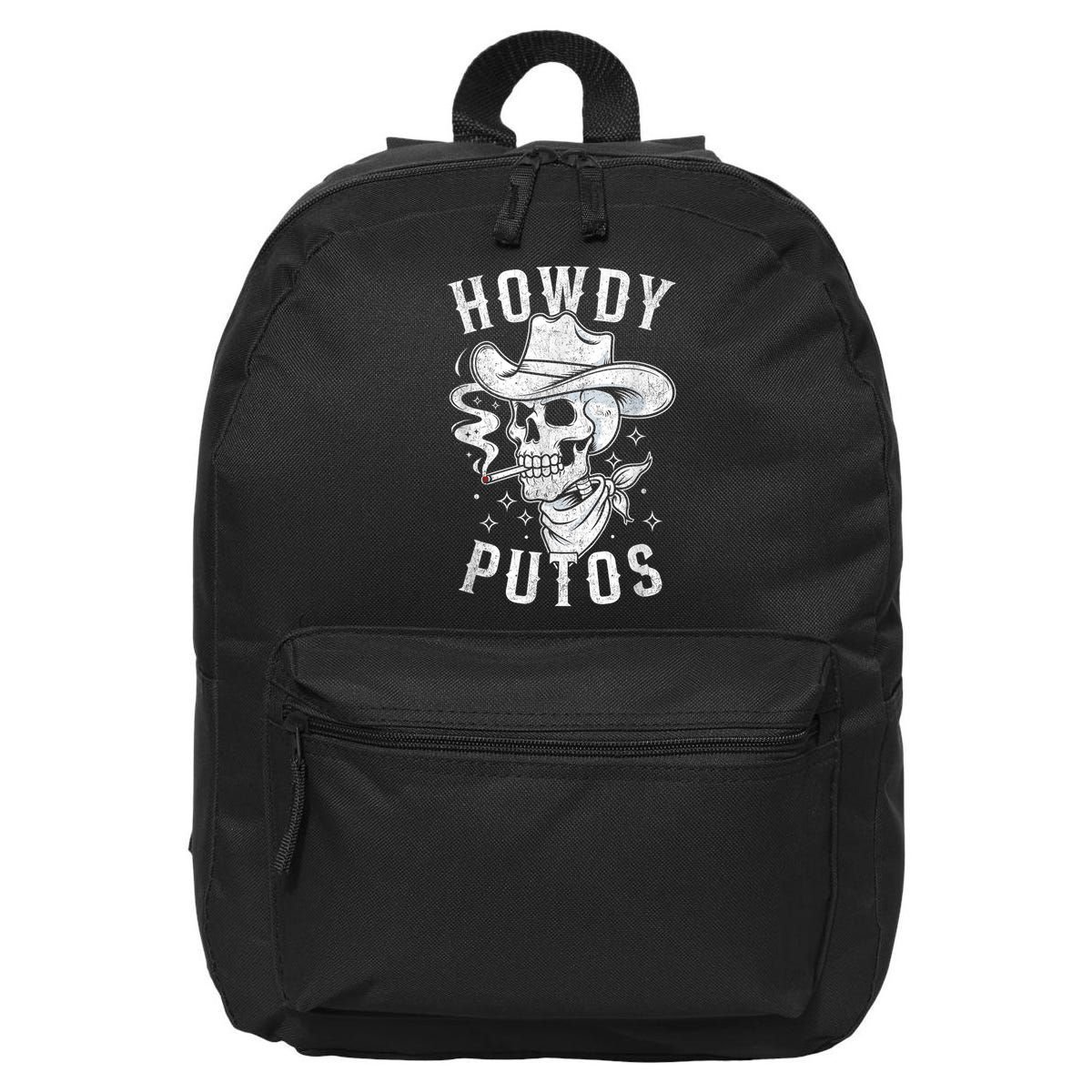 Western Cowboy Skull Hola Howdy Putos Spanish Slang 16 in Basic Backpack