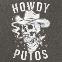Western Cowboy Skull Hola Howdy Putos Spanish Slang Cotton Canvas Backpack