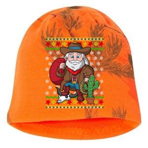 Western Cow Santa Claus Ugly Christmas Sweater Pattern Cool Gift Kati - Camo Knit Beanie