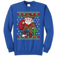 Western Cow Santa Claus Ugly Christmas Sweater Pattern Cool Gift Sweatshirt